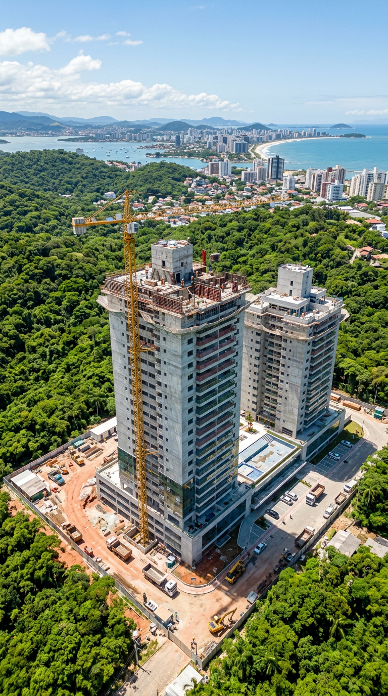 Prédio em construção vista aérea